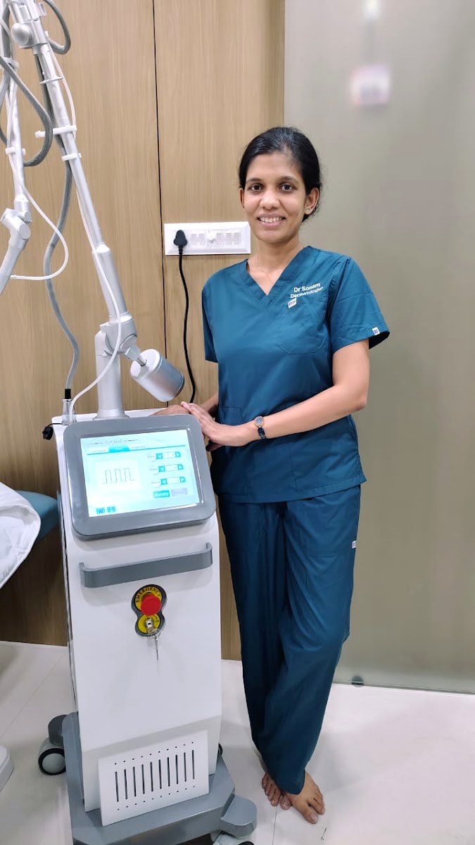 Dr. Sonam Tayde with the clinic&rsquo;s laser platform, Tathawade